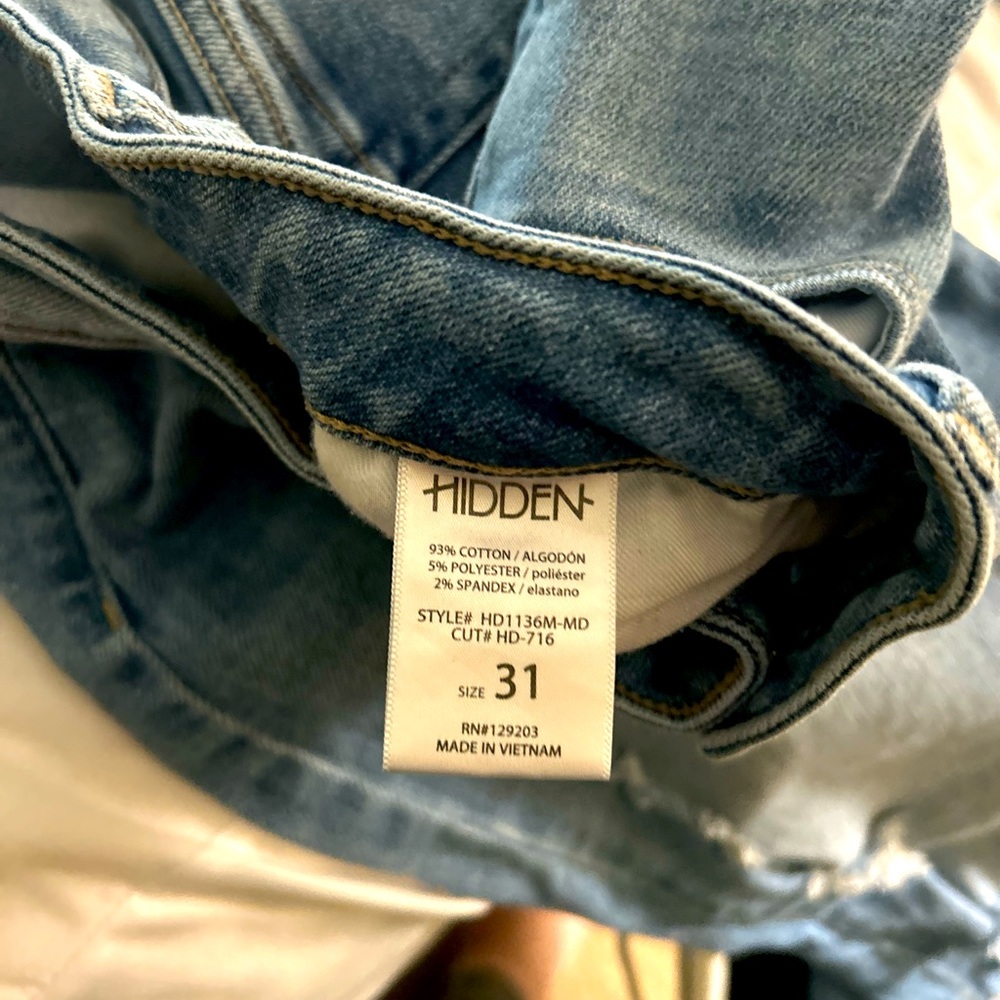 Hidden Distressed  Blue Denim Jeans